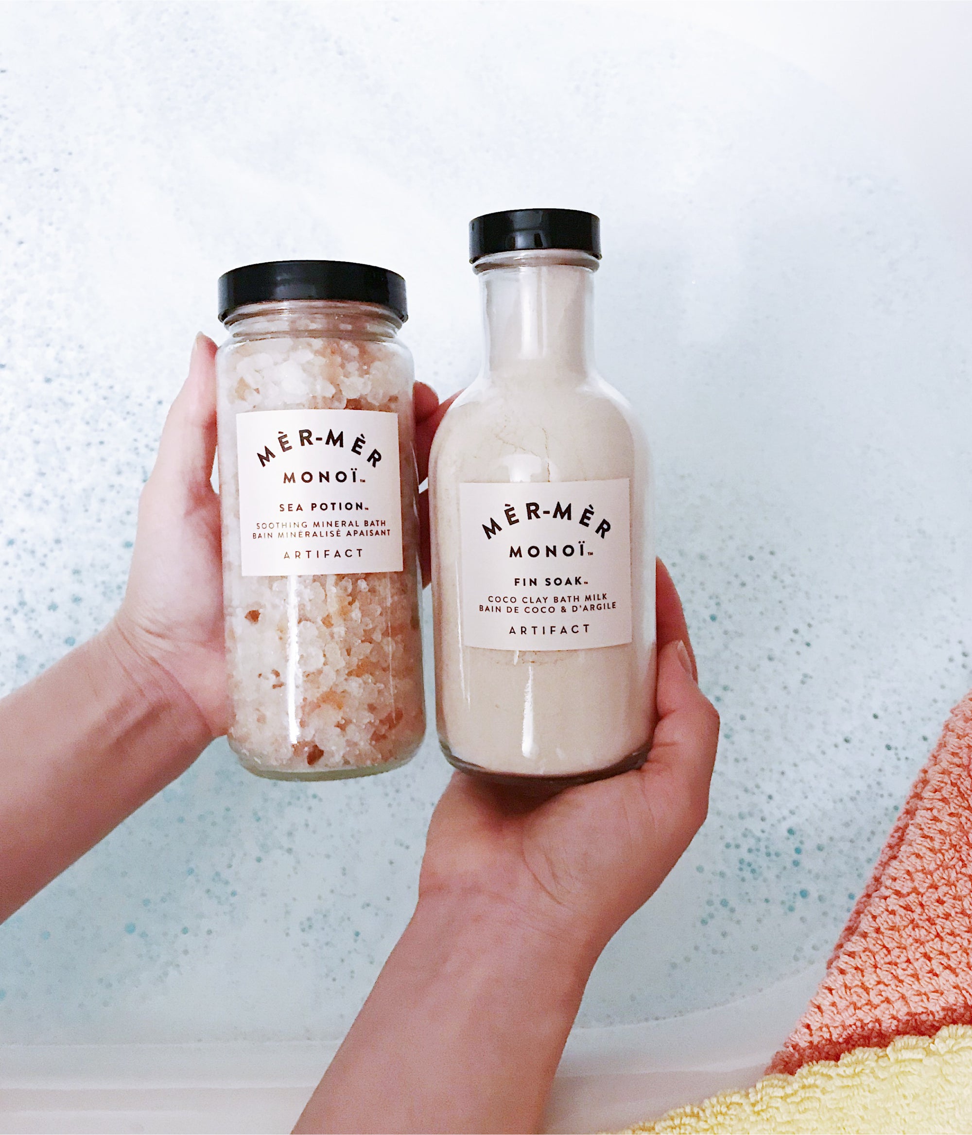 Mèr-Mèr Monoï Sea Potion Soothing Mineral Bath + Fin Soak Coco Clay Bath Milk